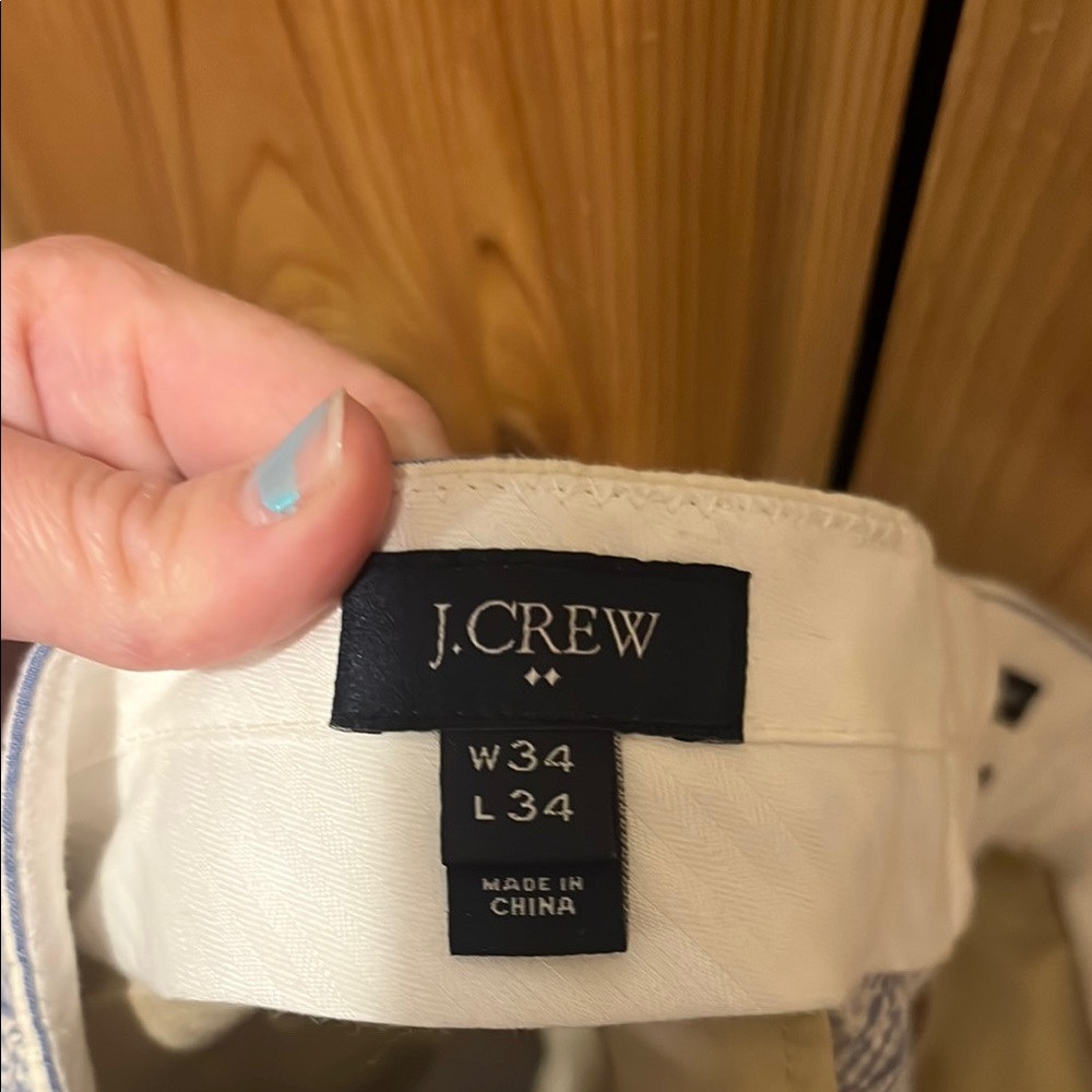 J. Crew Men's Classic Blue and White Pinstripe Pants - Picture 2 of 10
